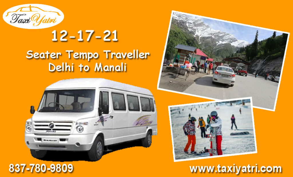12 17 21 Seater Tempo Traveller Delhi to Manali