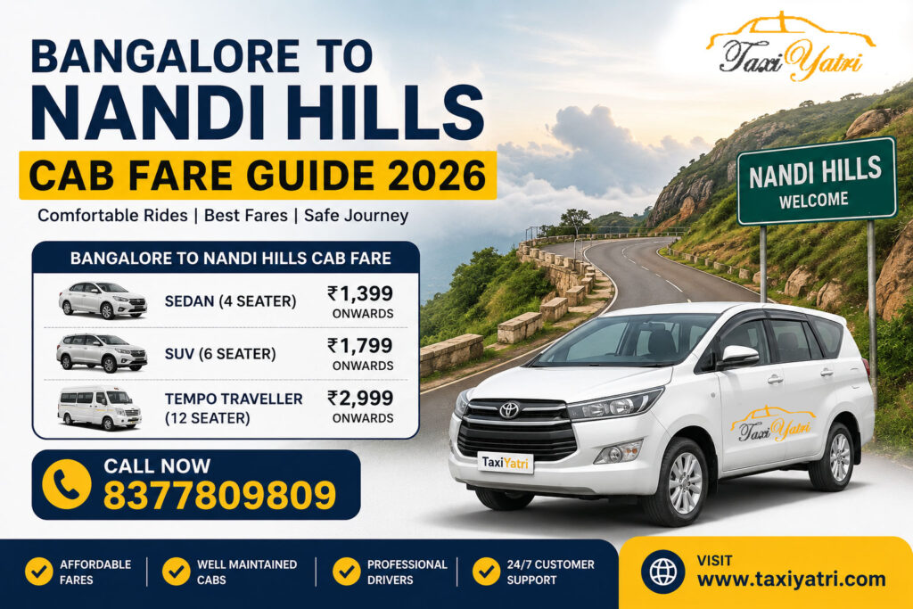 Bangalore to Nandi Hills Cab Fare Guide