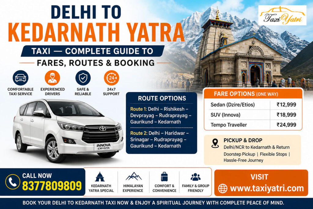 Delhi to Kedarnath yatra Taxi