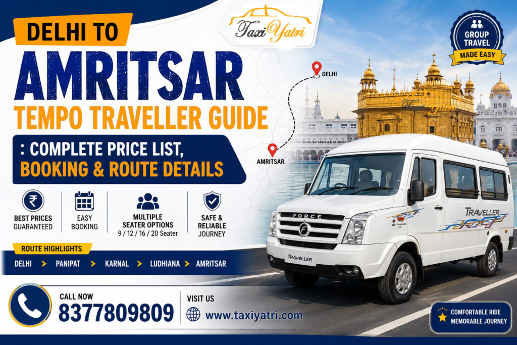 Delhi to Amritsar Tempo Traveller Fare Guide