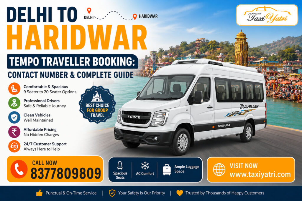 Delhi to Haridwar Tempo Traveller Booking Contact Number
