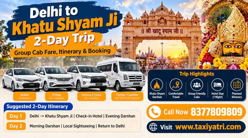 Delhi to Khatu Shyam Ji 2-Day Trip