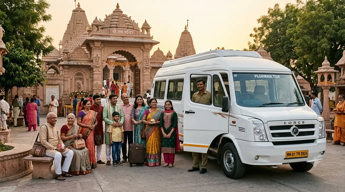 Tempo Traveller pilgrimage travel from Kothanur, Bangalore